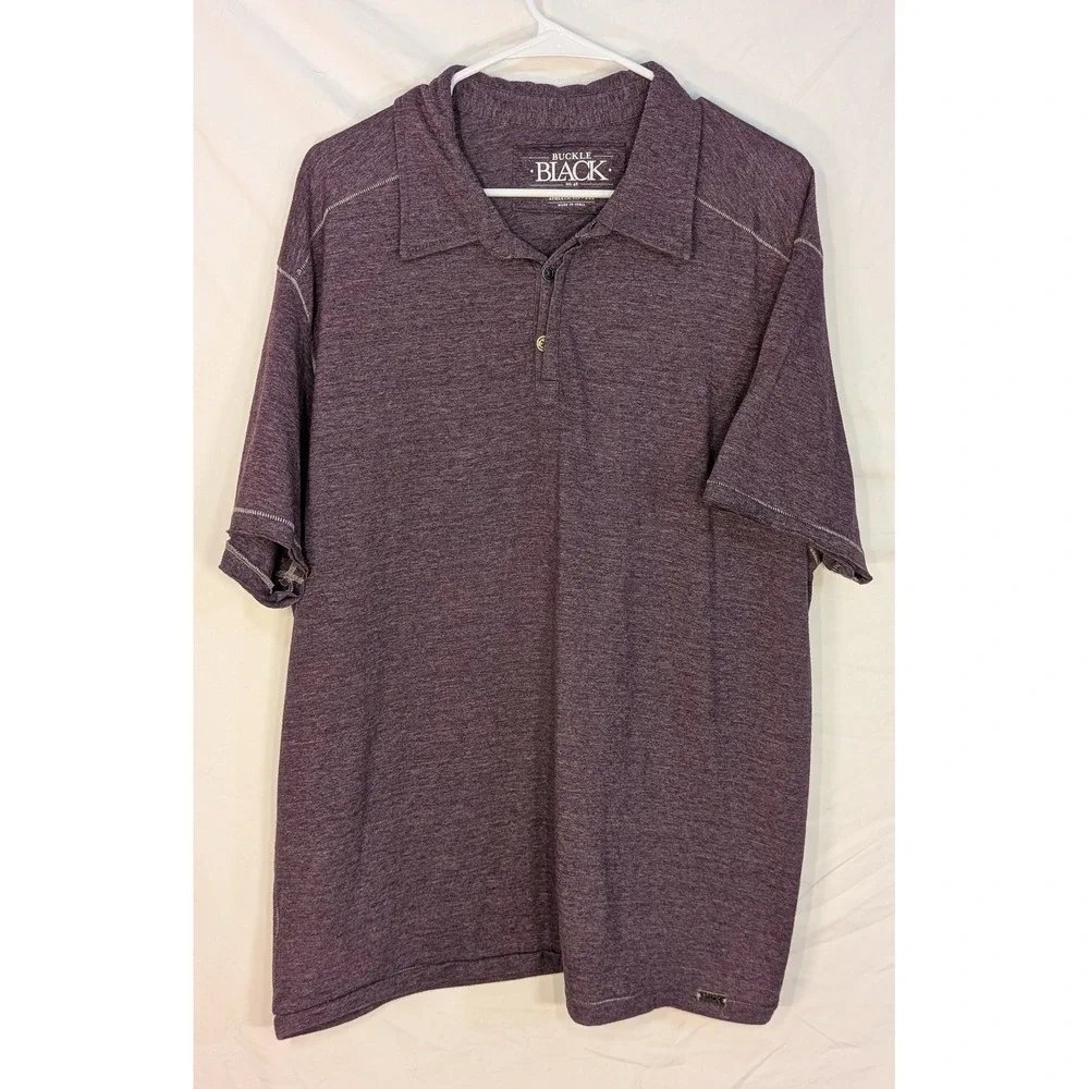 Buckle Black No. 48 Mens Athletic Fit Polo Shirt Purple XXL Short Sleeve